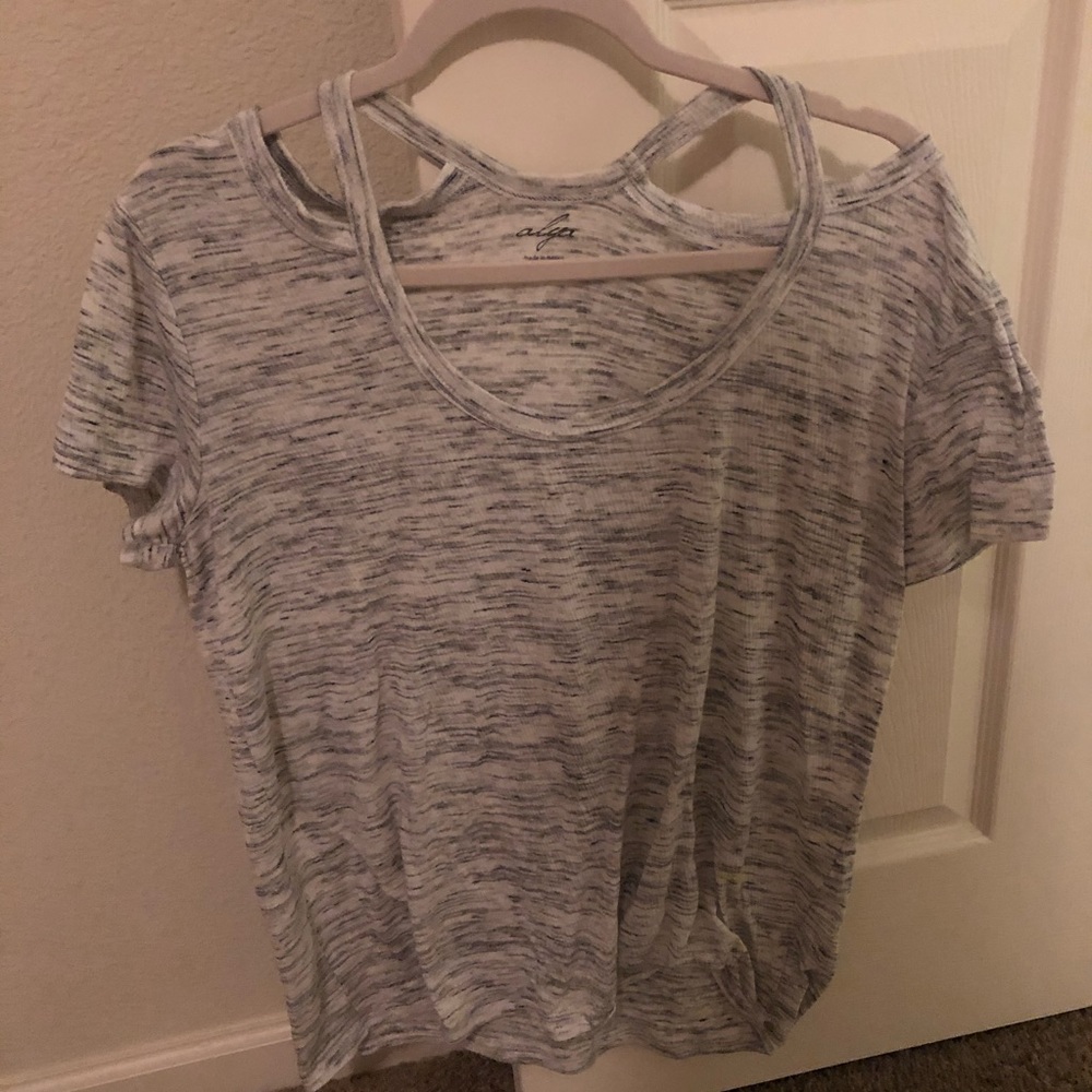 Heather gray tee with cut outs